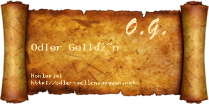 Odler Gellén névjegykártya